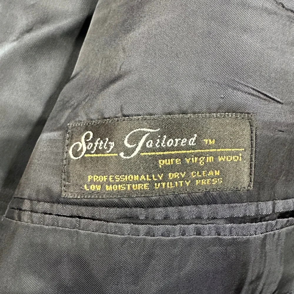 Hart Schaffner & Marx Boardroom Blazer Mens 44L Gray Virgin Wool 3 Button Jacket